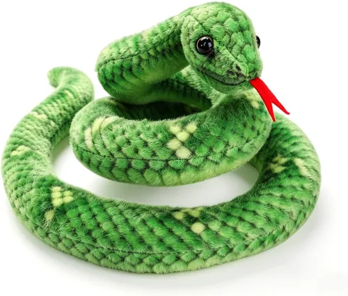 Miniatura 16 de Peluche de serpiente, animal de serpiente de peluche, serpientes de juguete pequeñas de 27 pulgadas para niños, animales de peluche gigantes, Negro