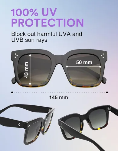 Miniatura 22 de zeroUV - Gafas de sol cuadradas retro de moda de gran tamaño para mujer estilo vintage 1.969 pulgadas