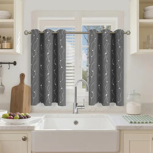 Miniatura 43 de BGment Cortinas cortas de oscurecimiento de habitación de 45 pulgadas de largo para ventanas pequeñas, cortinas con aislamiento térmico con ojales