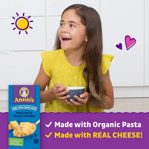 Miniatura 4 de Annie's Homegrown Caracolitos con queso cheddar suave, macarrones y queso natural caja de 6 onzas