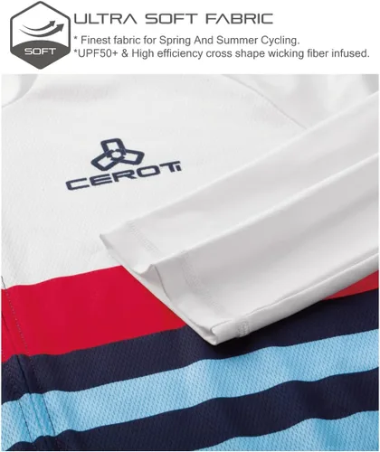 Miniatura 3 de CEROTIPOLAR Club Fit UPF50+ - Camiseta de ciclismo ligera de manga larga para hombre, camisas de ciclismo que absorben la humedad, secado rápido