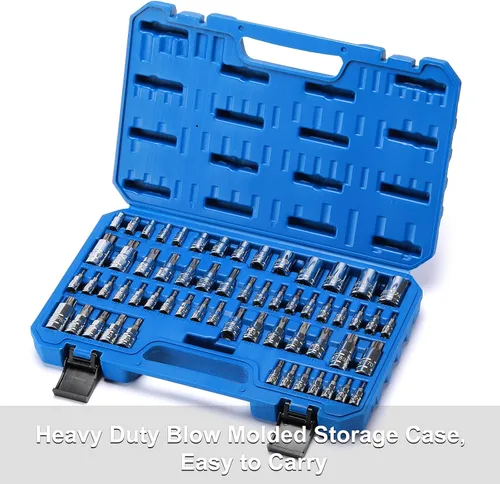 Miniatura 6 de CASOMAN Master Torx Bit Socket y Torx externo juego de 60 piezas, acero S2 y Cr-V, E4-E24, T6-T70, TT6-TT70, TP8-TP60