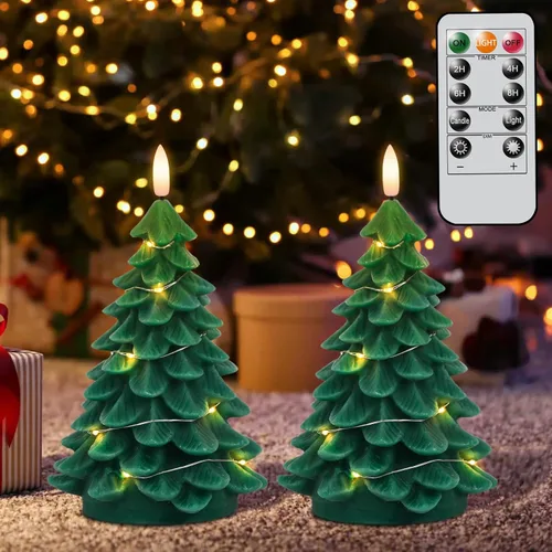 Miniatura 15 de Wondise - Velas sin llama con temporizador, con mecha parpadeante a batería, de cera real, en forma de piña, para decoración interior de vacaciones