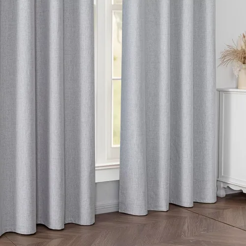 Miniatura 7 de Cortinas 100% opacas para sala de estar, juego de 2 paneles de 96 pulgadas, bloqueo de luz, pestaña trasera y bolsillo para barra, cortinas