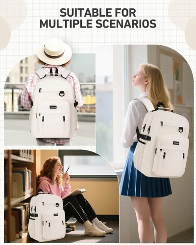 Miniatura 7 de Mochila escolar WINDARS para niñas y niños, linda mochila estética universitaria de 17.3 pulgadas para portátil, mochilas grandes casuales