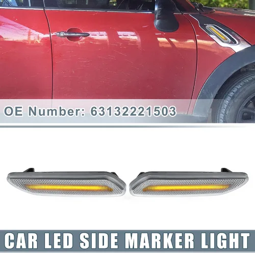 Miniatura 2 de LED 63132221503 repetidor de marcador lateral secuencial luz de señal de giro para MINI Cooper Paceman R61 lente transparente de plástico ámbar luz
