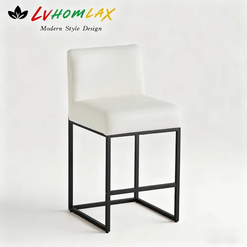 Miniatura 11 de Taburetes de bar de altura de mostrador, taburetes de bar de 26 pulgadas, 1 juego, taburetes de cocina modernos de cuero sintético con respaldos