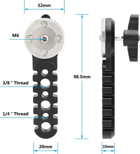 Miniatura 2 de CAMVATE Brazo de extensión Rosette con tornillo de rosca M6 para plataforma de jaula de cámara DSLR (negro) - 3099