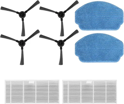 Kit de repuesto compatible con robot aspirador MAMNV BR150/BR151, para ZCWA BR150/BR151, para ONSON BR150/BR151, 4 cepillos laterales, 2 filtros, 2