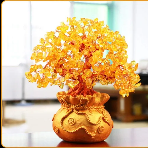 Miniatura 5 de Figuras, estatuas/adornos de Feng Shui, árbol de dinero de cristal geloso, árbol de dinero de cuarzo con piedras preciosas para decoración del hogar