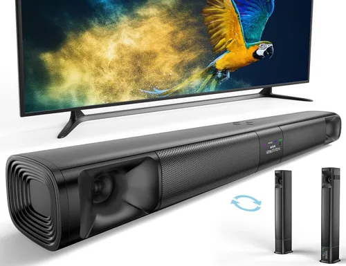 Miniatura 8 de Saiyin - Barra de sonido de 17 pulgadas para Smart TV con Bluetooth 5.3/Conexión óptica/AUX, barra de sonido para TV/PC/Juegos/Proyectores, diseño