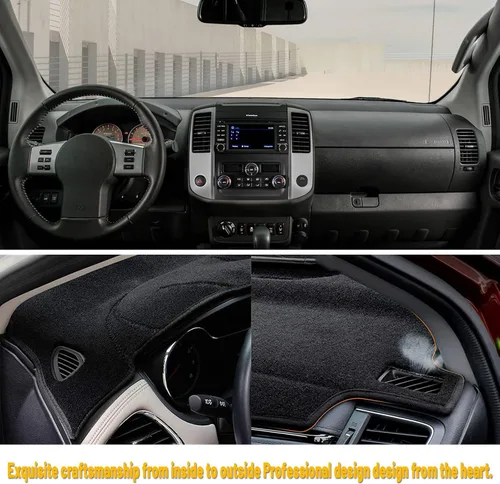 Miniatura 5 de Tapete para Cubierta de Tablero de Instrumentos Compatible con Nissan Frontier 2007-2021 Suzuki Equator 2009-2012 Protector Antideslizante con Borde