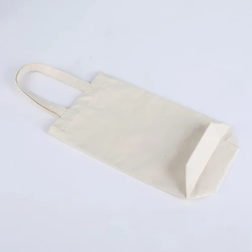 Miniatura 7 de Bolsa de vino, 10 x 7 x 2 pulgadas, 4 bolsas reutilizables de lona de algodón con etiqueta de cordón Azul