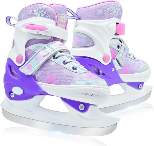 Miniatura 9 de Patines de hielo ajustables para niños y niñas, cómodos, cuchillas suaves, zapatos de patinaje sobre hielo para pista de hockey sobre hielo al aire