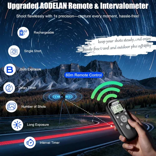 Miniatura 2 de Para cámaras Sony temporizador inalámbrico recargable con control remoto con LCD y temporizador de intervalo mejorado para A7 III, A7 IV, A7R IV
