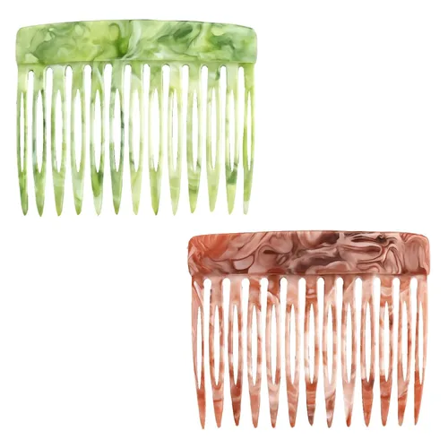 Miniatura 8 de 2 peines laterales franceses para mujer, accesorios para peinar el cabello, pinzas decorativas para el cabello (lunares)