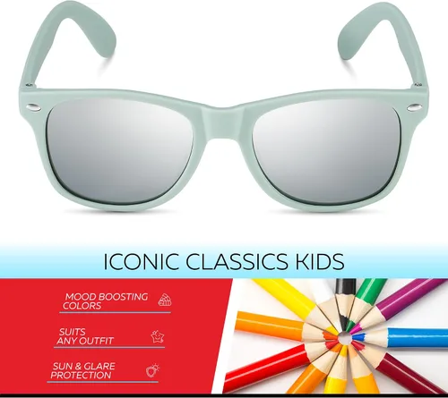 Miniatura 266 de Retro Rewind Lentes de sol para niños y niñas de 3 a 12 años, inastillables, UV400, lentes de sol para niños pequeños