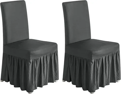 Miniatura 14 de molasofa Juego de 6 fundas para sillas de comedor, fundas elásticas para sillas con falda para cocina, protectores de asiento de cocina, decoración