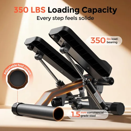 Miniatura 3 de SPORTSROYALS Escalera de escalera, giro/mini escalón para ejercicio en casa, máquina de pasos con bandas de resistencia para entrenamiento de cuerpo
