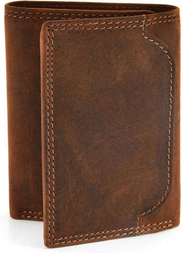 Style N Craft Trifold Leather Wallet Full-Grain Leather Wallet for Men and Women RFID-Protected Wallet with Multiple Card Holders 2 Tone Vintage