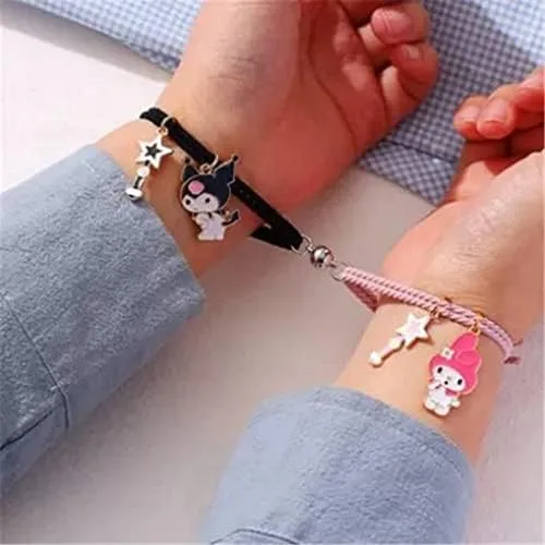 Miniatura 3 de Ku Cartoon My Bracelet - 2 pulseras magnéticas para parejas atracción mutua relación de amistad a juego para mujeres y hombres