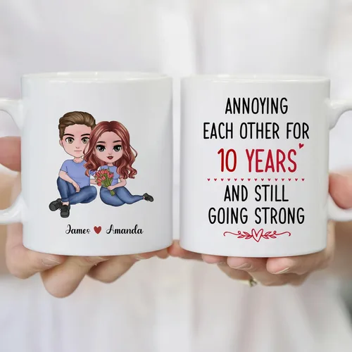 Miniatura 4 de Gossby Taza personalizada para parejas, regalo personalizado para esposa, novia, marido, novio con diseño, nombre, año, San Valentín, aniversario