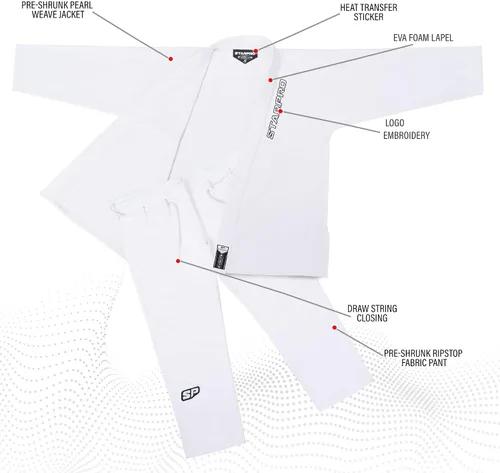 Miniatura 3 de Starpro Evolve Kids Preshrunk Jiu Jitsu Gi, BJJ Gi Men Many Sizes & Colors Junior BJJ Gi, Brazilian Jiu Jitsu Gi