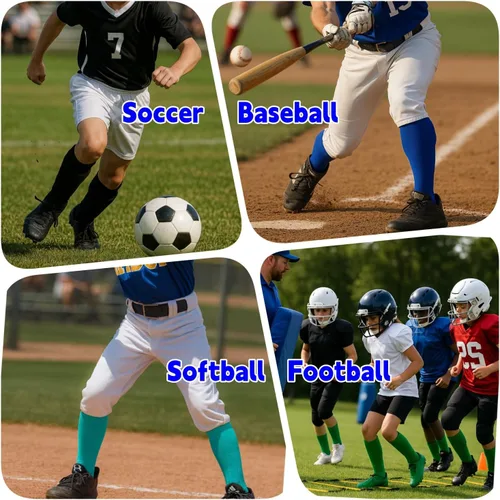 Miniatura 6 de 3 pares de calcetines de béisbol y sóftbol para jóvenes, niños, niñas, hombres y mujeres, calcetines de fútbol