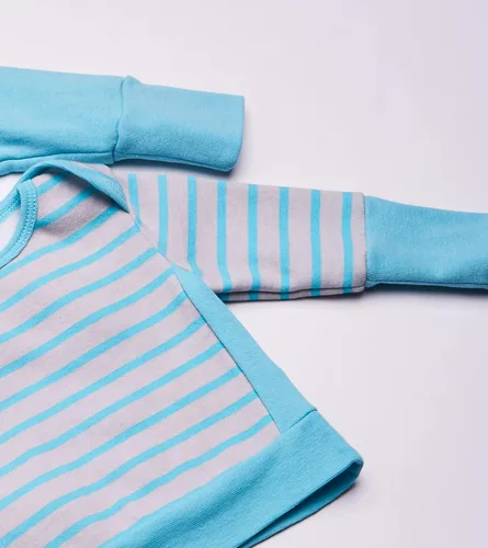 Miniatura 3 de Hanes Ultimate baby girls Crew Sweatshirt Pullover Sweater Light Grey StripeTurquoise Solid 12-18 Months US