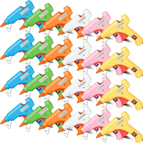Miniatura 12 de Zhengmy 12 piezas mini pistolas de pegamento para manualidades, pistolas termofusibles, pegamento a baja temperatura con protección contra Negro