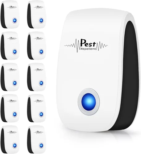 Paquete de 10 repelente de plagas ultrasónico repelente de ratones electrónico repelente ultrasónico para ratones repelente de ratones sónico para