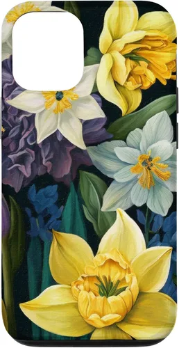 Miniatura 26 de iPhone 16 Painted Spring Bold Daffodils and Flowers, Flower Lover Case