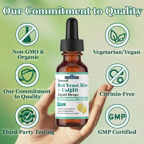 Miniatura 8 de Arroz de levadura roja liposomal con gotas líquidas Coq10, 5 en 1 extra fuerte 1200 mg de colesterol y apoyo cardíaco con ácido alfa lipoico
