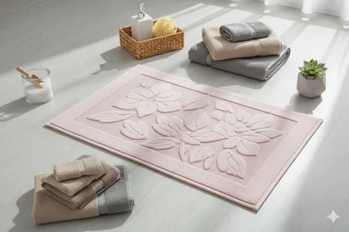 Miniatura 6 de Tapete de baño – Tapete de baño – Tapetes de ducha lavables – Toallas para el suelo del fregadero, tapetes de baño 100% algodón turco (1, gris)