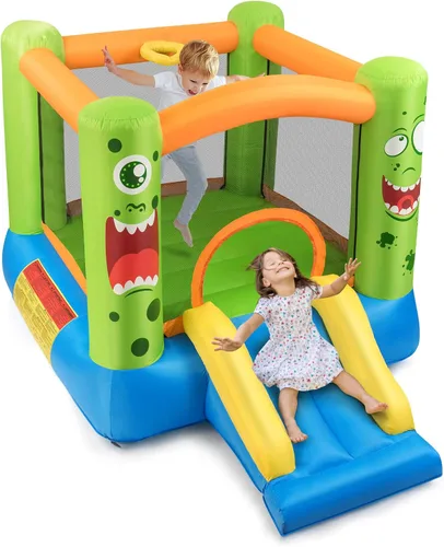 Miniatura 11 de BOUNTECH Casa Inflable de Rebote, Casa de Rebote para Niños Interior Exterior Fiesta con Área de Salto, Incluye Soplador, Bolsa de Transporte