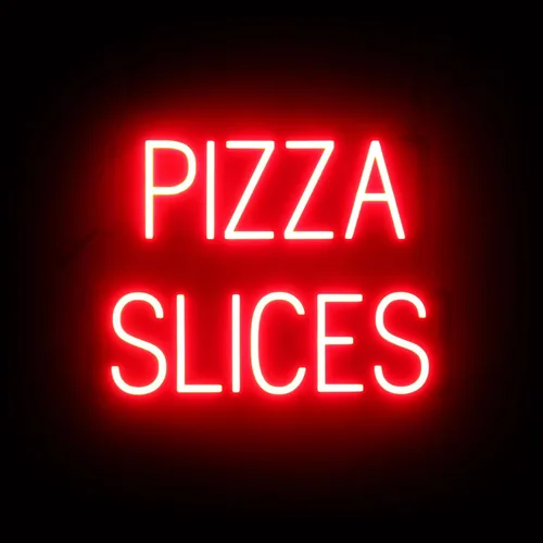 Miniatura 49 de SpellBrite Cartel PIZZA Letrero relacionado con pizza con aspecto de neón, fuente de luz LED azul 17.6 x 6.3 pulgadas