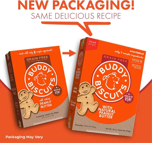 Miniatura 2 de Cloud Star Buddy Biscuits - Golosinas crujientes sin granos con mantequilla de maní, 14 onzas (paquete de 2)