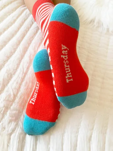 Miniatura 4 de COTTON DAY Caja de regalo de 7 días de la semana, calcetines cortos de moda para niños y niñas, diseño de animales, flores, estrellas, rayas