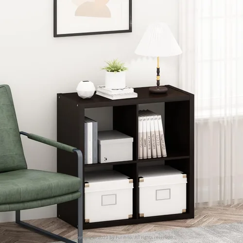 Miniatura 2 de Furinno CUBICLE Estantería de Libros, Estantería de 4 Cubos, Marco Extra Grueso Estantería Reversible con Respaldo Abierto, 14.6" x 30" x 30" Negro