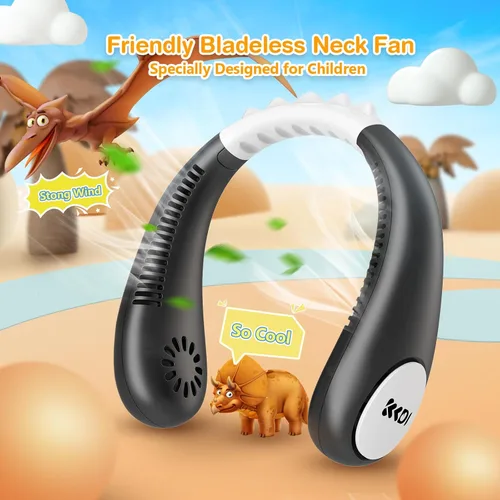 Miniatura 2 de Ventilador de cuello para niños, ventiladores portátiles sin aspas para niños de 4-14 años, niñas y niños, mini ventilador de refrigeración personal