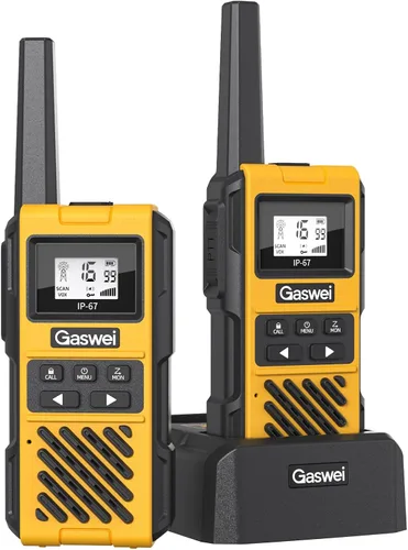 Gaswei G1pro IP67 Walkie Talkies impermeables FRS para adultos de largo alcance, recargables con vibración, radios bidireccionales de emergencia de