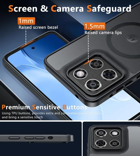 Miniatura 6 de FNTCASE Funda para Motorola Moto G-Stylus-5G-2025: Funda magnética translúcida mate a prueba de golpes para Moto G Stylus 2026, funda protectora