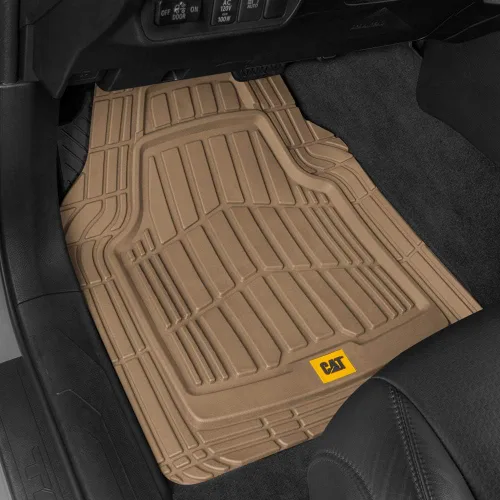 Miniatura 2 de Cat ToughRide - Tapetes de goma resistentes de 3 piezas para todo el año, para automóvil, camión, camioneta, SUV, color negro, ribete prémium