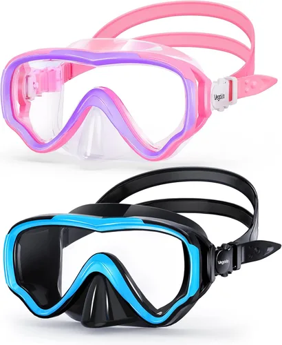 Miniatura 13 de VegoVia Gafas de natación para niños con cubierta para la nariz, antiempañamiento de visión amplia, máscara de natación transparente para niños