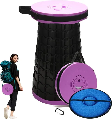 Miniatura 8 de 2025 Taburete plegable XXL mejorado con cojín, capacidad de 1000 libras y 19.7 pulgadas de alto, asiento plegable telescópico portátil más ancho