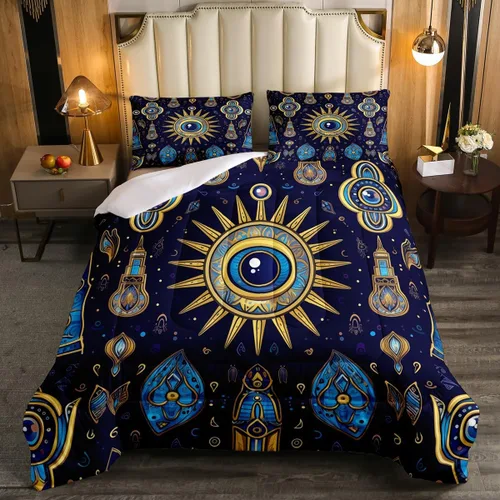 Miniatura 27 de Erosebridal Juego de ropa de cama de calavera de vaca bohemia tamaño individual para vaquero occidental, diseño de cactus y esqueletos negros, juego