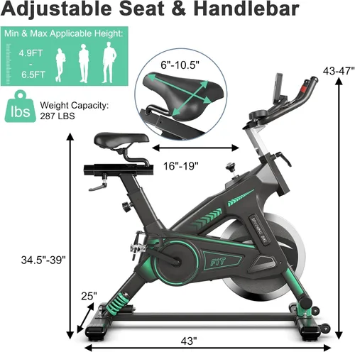 Miniatura 9 de Goplus Bicicleta de ciclismo de interior, bicicleta estática de entrenamiento con soportes para dispositivos, monitor LCD, resistencia ajustable