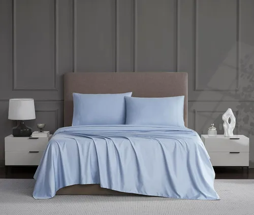 Miniatura 14 de Linen Closet Juego de sábanas de 1200 hilos mezcla de algodón tamaño King de 4 piezas, ultra suave sedoso satén, absorbente de humedad, resistente a
