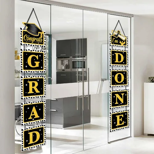 Miniatura 7 de KatchOn, Cartel de puerta de graduación con texto en inglés «Congrats Grad» de 59 pulgadas, sin bricolaje Cartel de puerta de graduación «I'm
