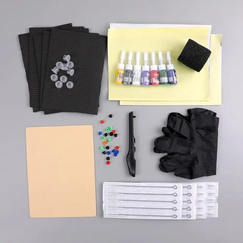 Miniatura 3 de HAWINK Kit de tatuaje Kit de bolígrafo de tatuaje Poke a Stick Kit de herramientas de mano de tatuaje con 7 tintas 20 agujas PCS GK-HW803TN01-1